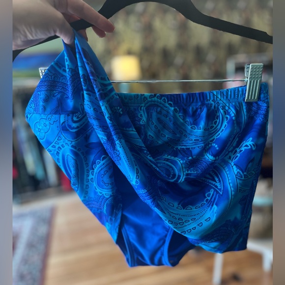 Vintage 90’s Blue Paisley “Christina” Two-Piece Swimsuit, Small - Picture 9 of 11